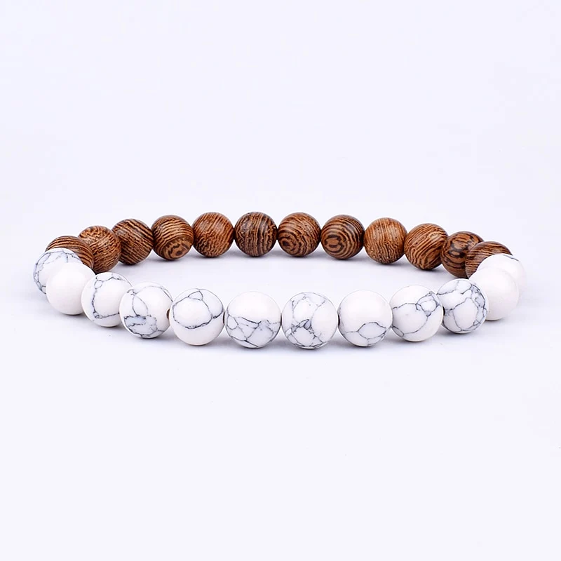 Armband Lava Holz Tibetische Buddha DAMEN HERREN Naturstein Freundschaftsarmband Yoga