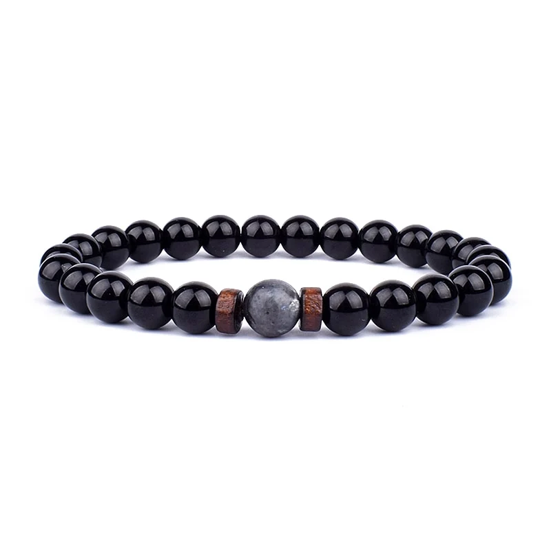 Armband Lava Holz Tibetische Buddha DAMEN HERREN Naturstein Freundschaftsarmband Yoga