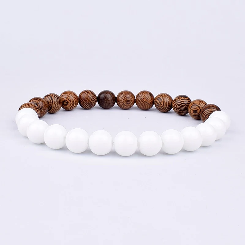 Armband Lava Holz Tibetische Buddha DAMEN HERREN Naturstein Freundschaftsarmband Yoga