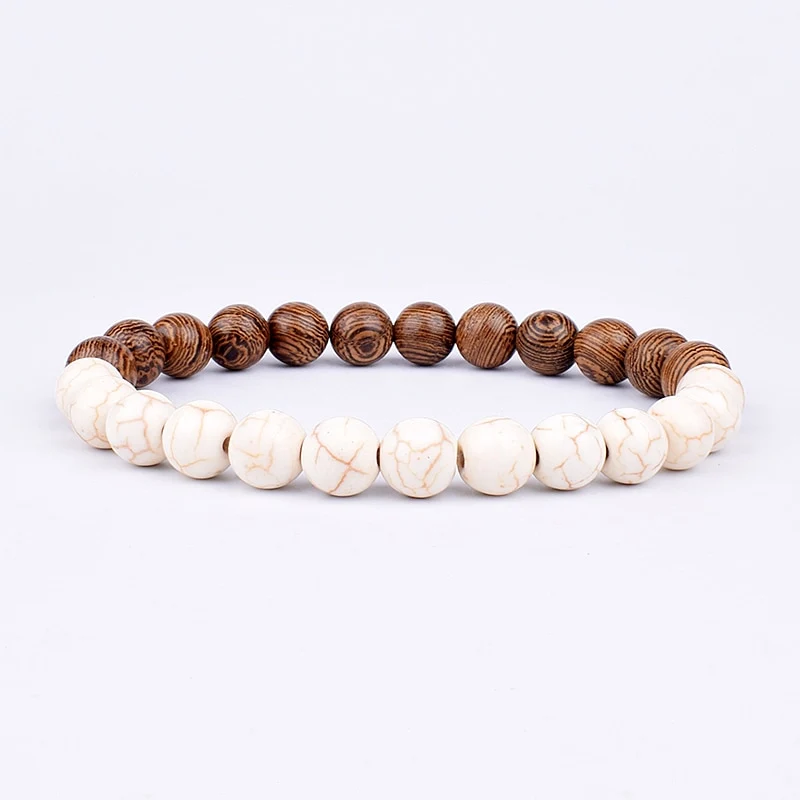 Armband Lava Holz Tibetische Buddha DAMEN HERREN Naturstein Freundschaftsarmband Yoga
