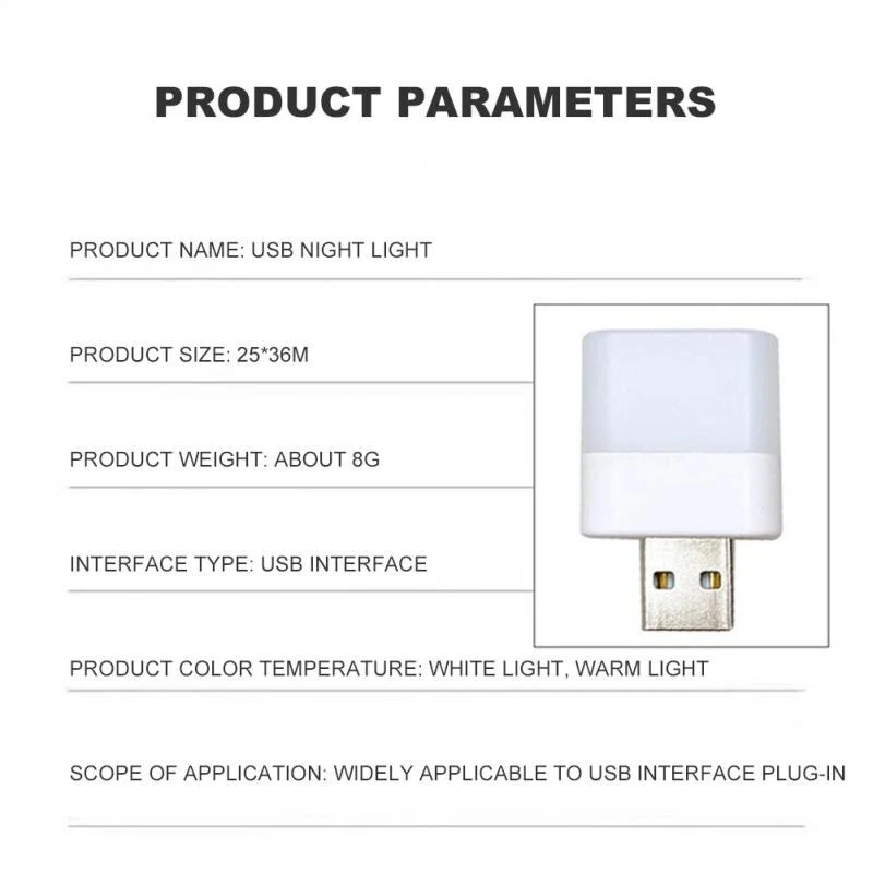 USB LED Nachtlicht Augenschutz Lampe Computer Nachtlampe Warmweiß