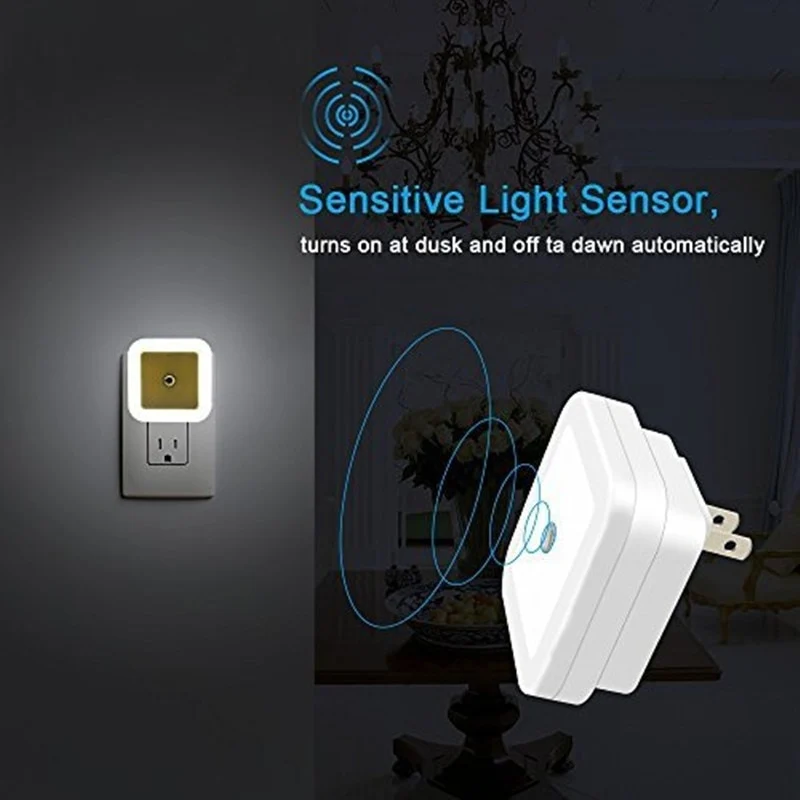 LED Nachtlicht 0.8W 230V Bewegungsmelder 5m 360° Infrarot Lampe Steckdosen Licht