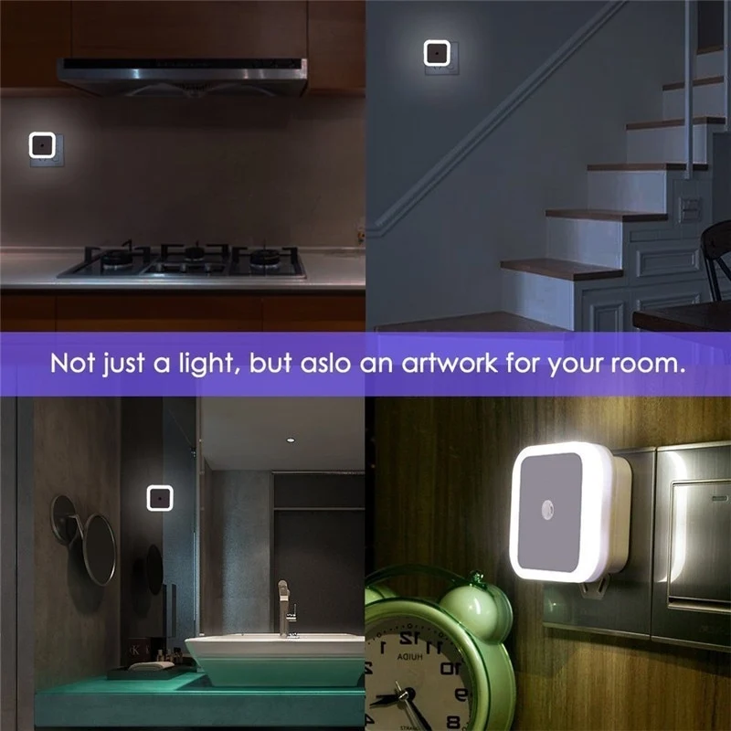 LED Nachtlicht 0.8W 230V Bewegungsmelder 5m 360° Infrarot Lampe Steckdosen Licht