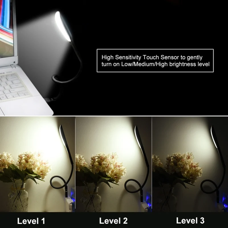 USB Flexible LED Nachtlampe Laptop Notebook Leselampe Power Bank Camping