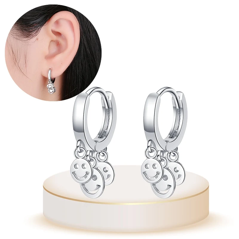 1 Paar Creolen aus 925 sterling Silber Ohrringe Ohrschmuck Zirkonia Ohrstecker