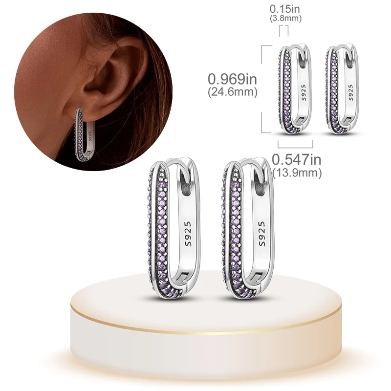 1 Paar Creolen aus 925 sterling Silber Ohrringe Ohrschmuck Zirkonia Ohrstecker