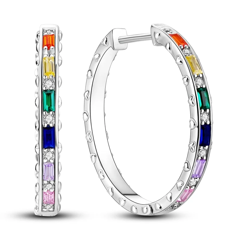 1 Paar Creolen aus 925 sterling Silber Ohrringe Ohrschmuck Zirkonia Ohrstecker