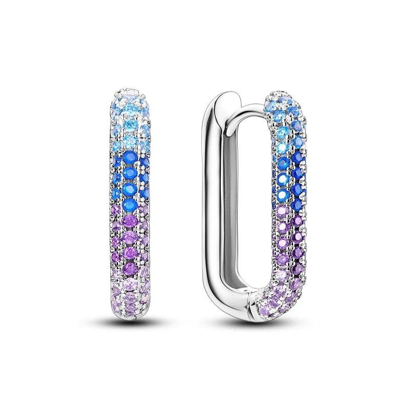 1 Paar Creolen aus 925 sterling Silber Ohrringe Ohrschmuck Zirkonia Ohrstecker