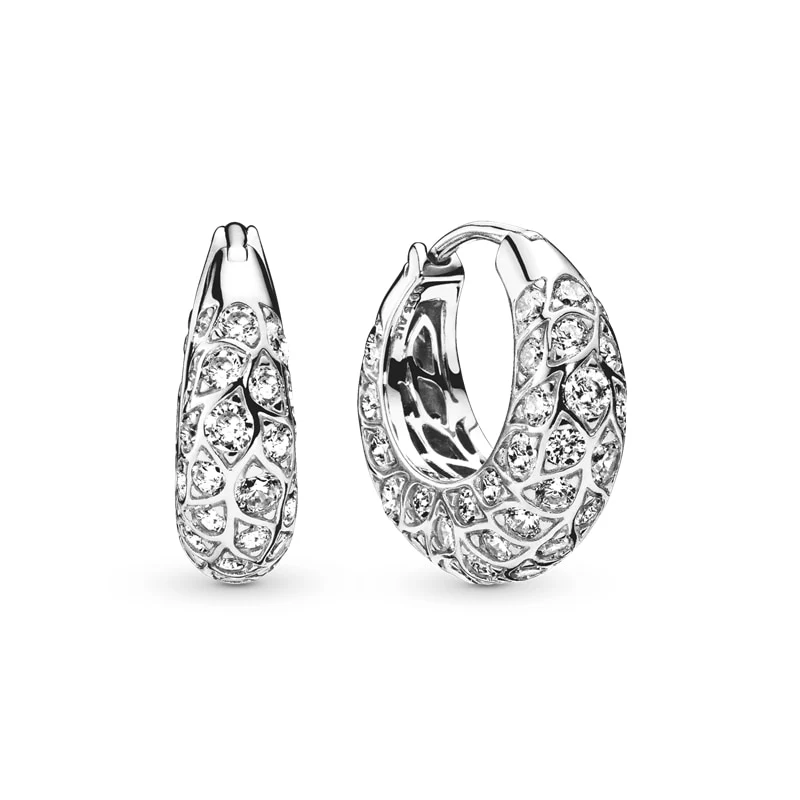 1 Paar Creolen aus 925 sterling Silber Ohrringe Ohrschmuck Zirkonia Ohrstecker