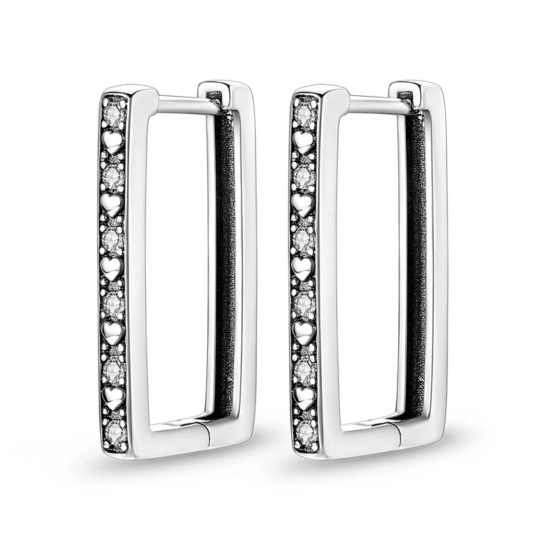 1 Paar Creolen aus 925 sterling Silber Ohrringe Ohrschmuck Zirkonia Ohrstecker