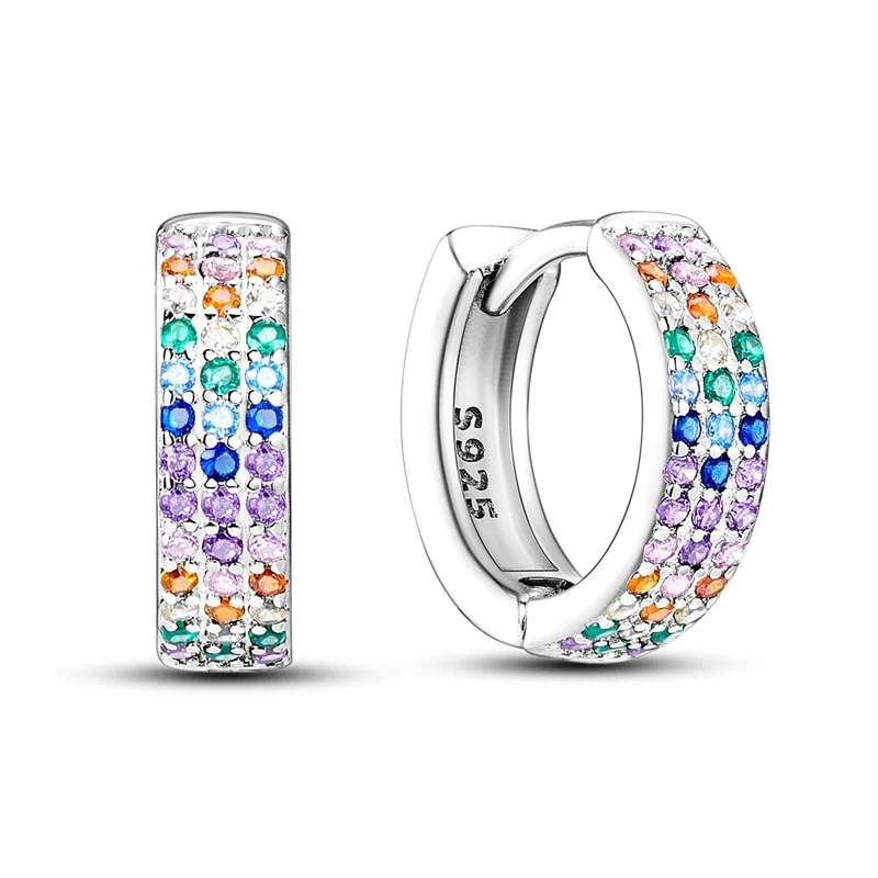 1 Paar Creolen aus 925 sterling Silber Ohrringe Ohrschmuck Zirkonia Ohrstecker