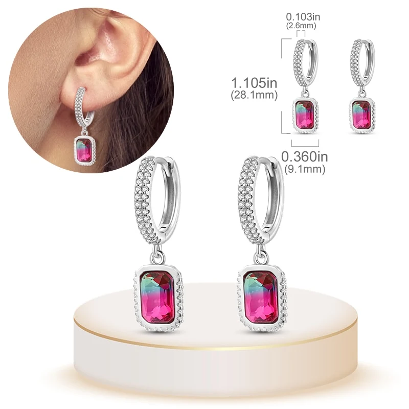 1 Paar Creolen aus 925 sterling Silber Ohrringe Ohrschmuck Zirkonia Ohrstecker