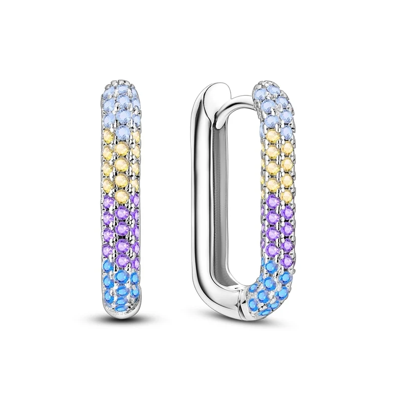 1 Paar Creolen aus 925 sterling Silber Ohrringe Ohrschmuck Zirkonia Ohrstecker