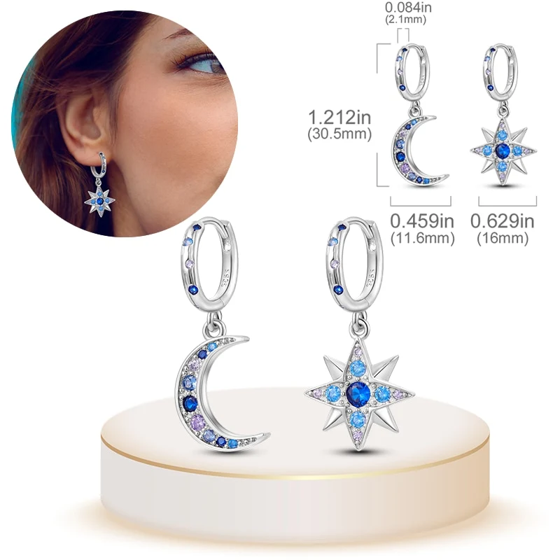 1 Paar Creolen aus 925 sterling Silber Ohrringe Ohrschmuck Zirkonia Ohrstecker
