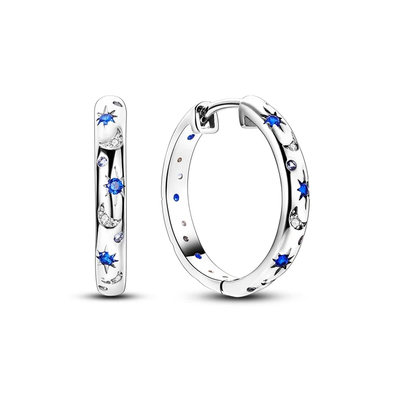 1 Paar Creolen aus 925 sterling Silber Ohrringe Ohrschmuck Zirkonia Ohrstecker