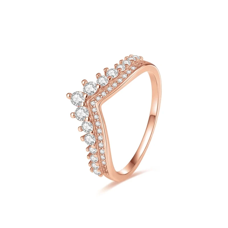 Massiv Sterling Silber 925er Ring filigran Fashion Damenring mit 3A Zirkonia