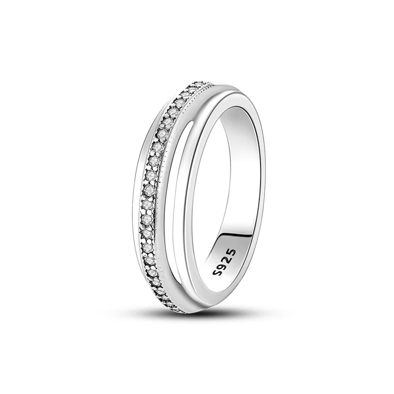 Massiv Sterling Silber 925er Ring filigran Fashion Damenring mit 3A Zirkonia