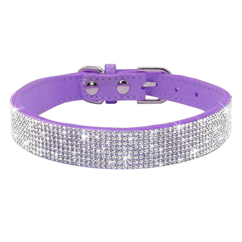 Hundehalsband Strass Silber Mops Halsband S M L Hunde Chihuahua Pink