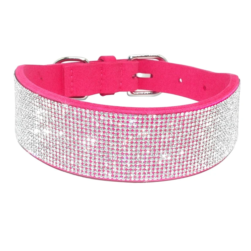 Hundehalsband Strass Silber Mops Halsband S M L Hunde Chihuahua Pink