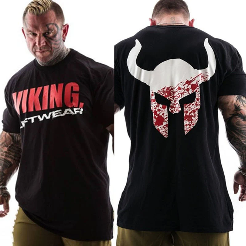 GYM Shirt Sport T-Shirt Men Herren Fitness Sportswear Unisex Streetwear Viking
