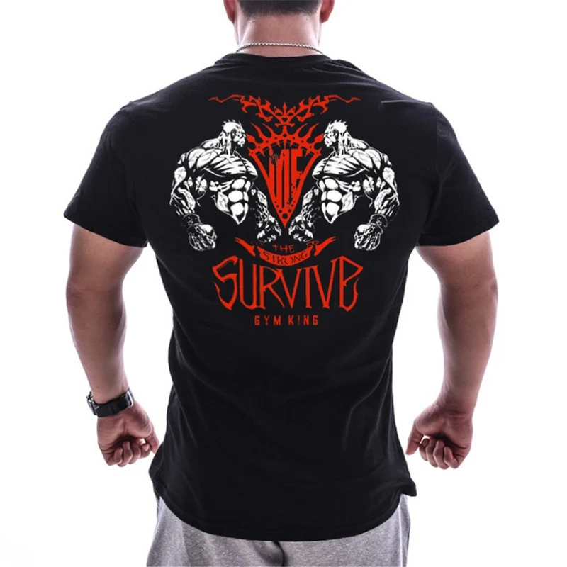 GYM Shirt Sport T-Shirt Men Herren Fitness Sportswear Unisex Streetwear