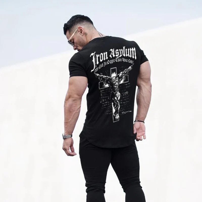 GYM Shirt Sport T-Shirt Men Herren Fitness Sportswear Unisex Streetwear