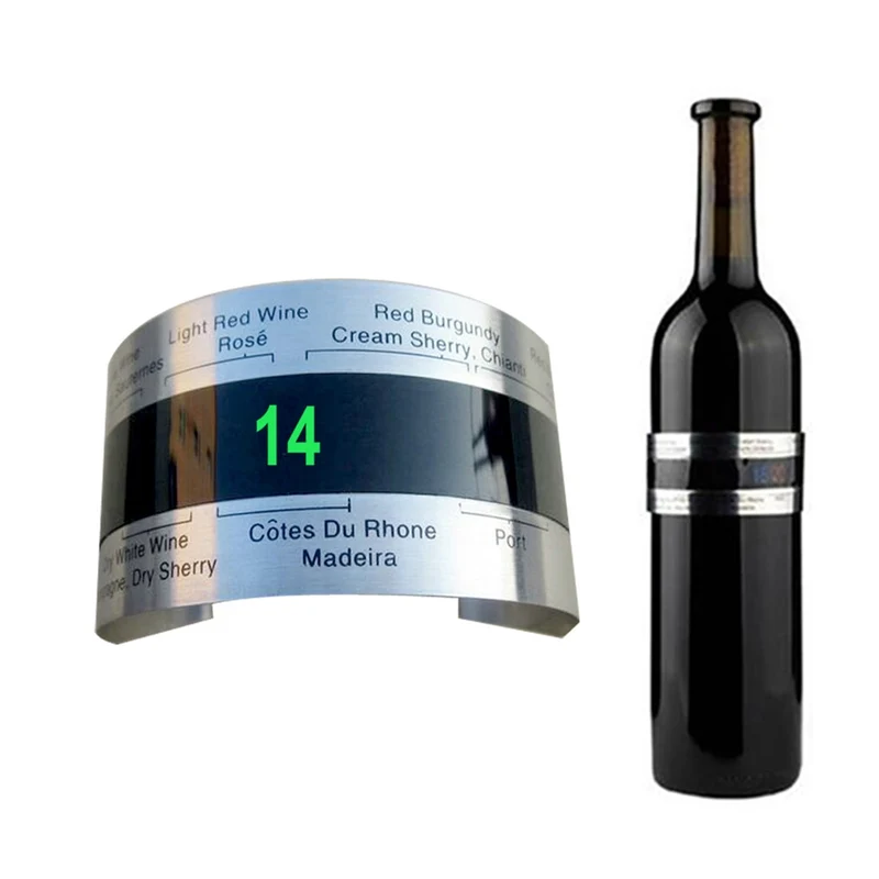 Weinthermometer Edelstahl rostfrei Wein Sekt Thermometer LCD-Display NEU
