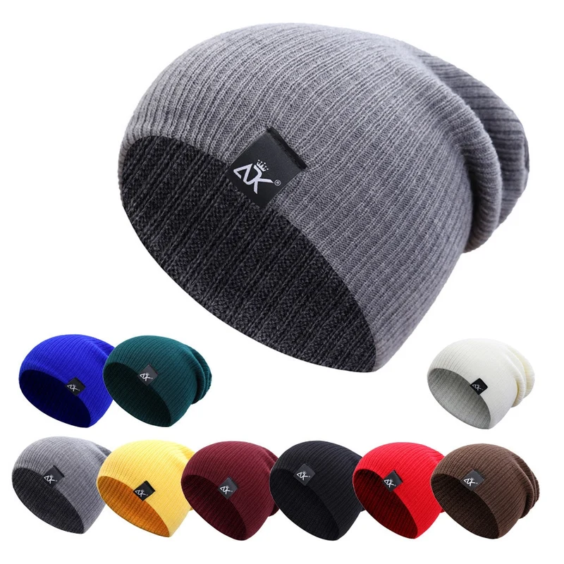 Warme Herren Wintermütze Woll Mütze Strickmütze Kappe Hut Unisex