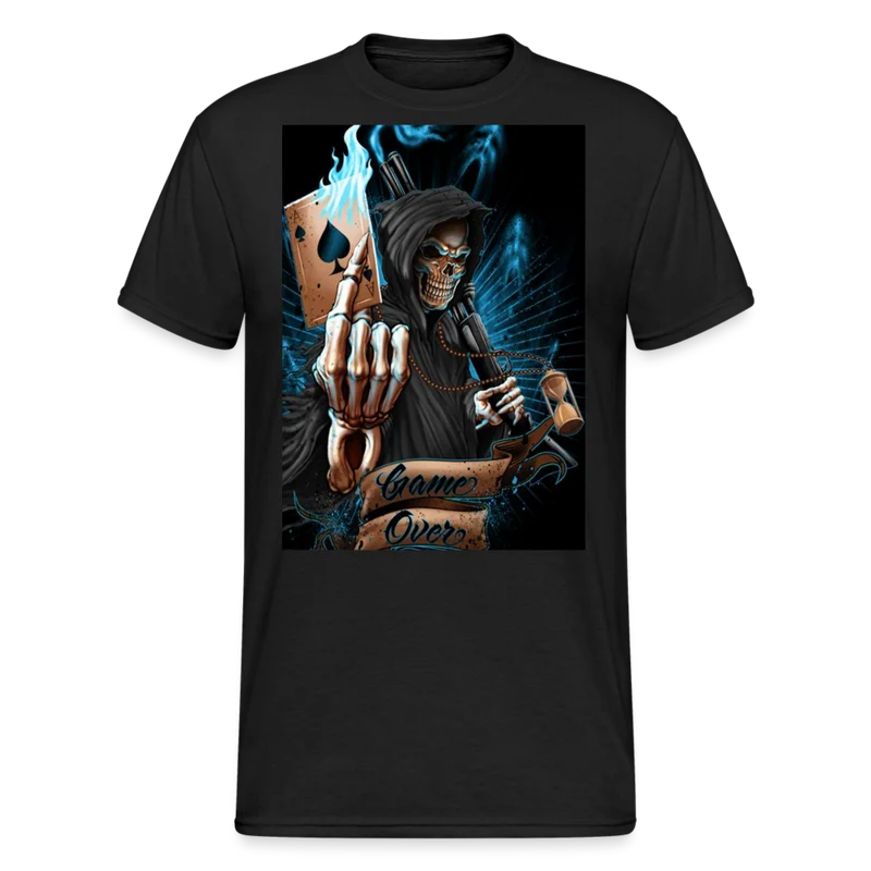 Fashion Herren Horror Skull 3D T-Shirt Rundhals Unisex Sommer Streetwear