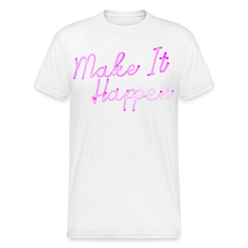 Fashion Herren Make It Happen 3D T-Shirt Rundhals Unisex Sommer Streetwear