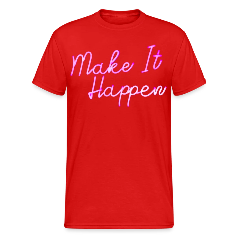 Fashion Herren Make It Happen 3D T-Shirt Rundhals Unisex Sommer Streetwear
