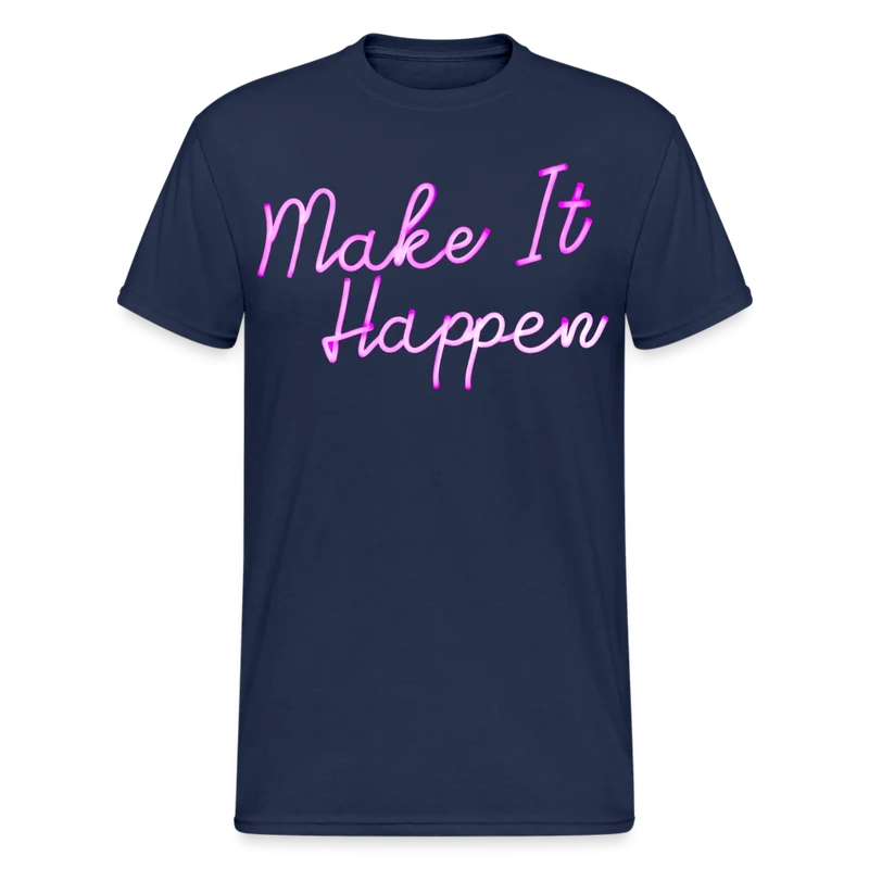 Fashion Herren Make It Happen 3D T-Shirt Rundhals Unisex Sommer Streetwear