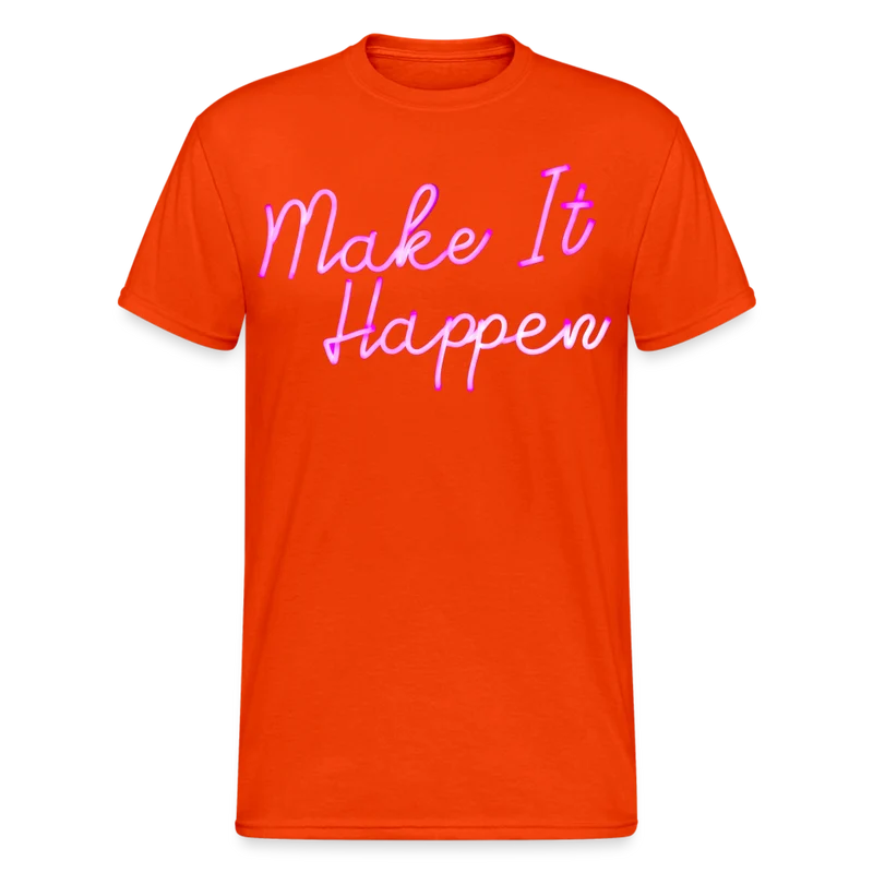 Fashion Herren Make It Happen 3D T-Shirt Rundhals Unisex Sommer Streetwear