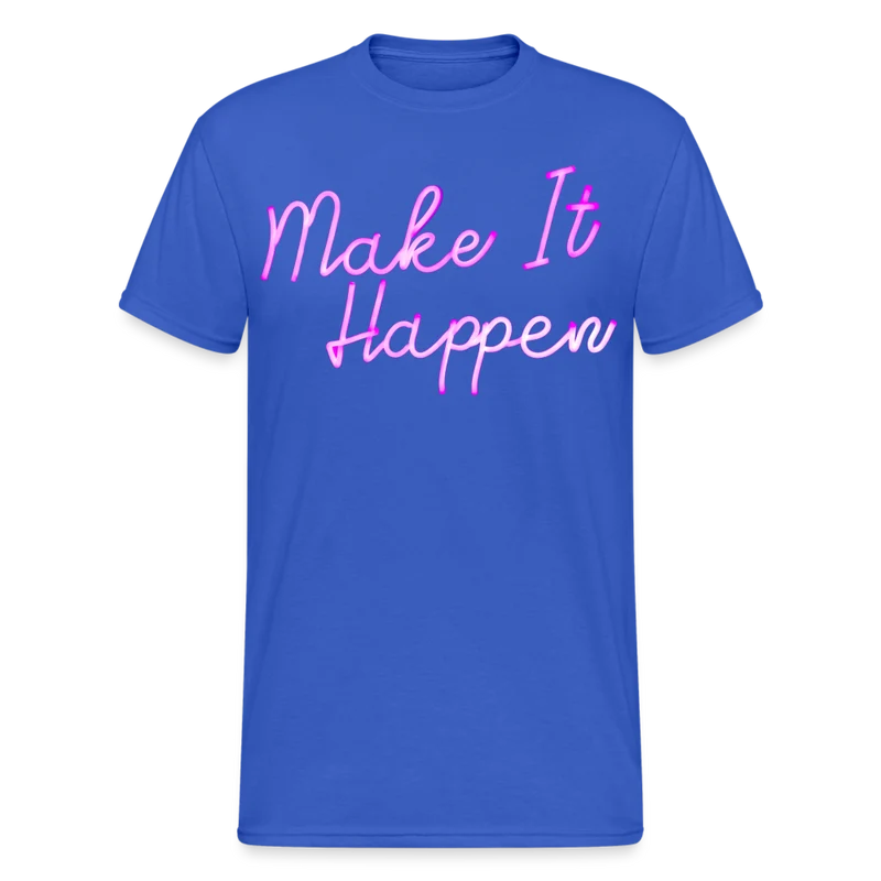 Fashion Herren Make It Happen 3D T-Shirt Rundhals Unisex Sommer Streetwear