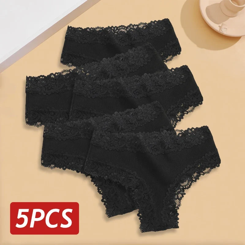 5Stk Frauen Spitze Tanga String Höschen Sexy Schlüpfer Slip Dessous Unterwäsche