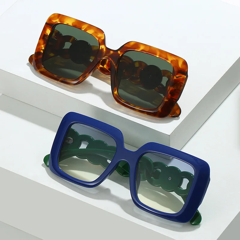 Damen Sonnenbrille Designer Luxus Brille Quadratische Gläser Vintage UV400
