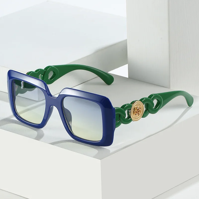 Damen Sonnenbrille Designer Luxus Brille Quadratische Gläser Vintage UV400