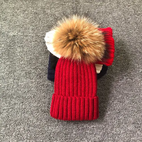 Damen Wolle Mütze Wintermütze Strickmütze Gefüttert Pudel Bommelmütze Skimütze