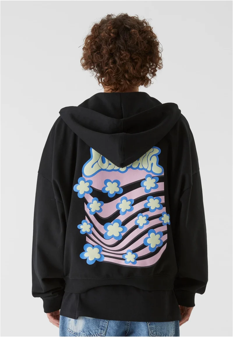 LY Zip Hoody Flower Waves