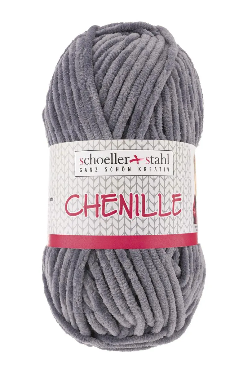 CHENILLE Wolle | 100g | Farbe 14 - Hellgrau