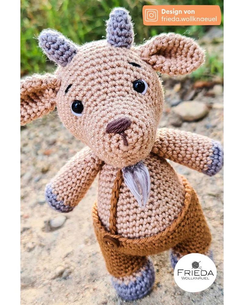 Anleitung Amigurumi-Ziege aus Baumwolle