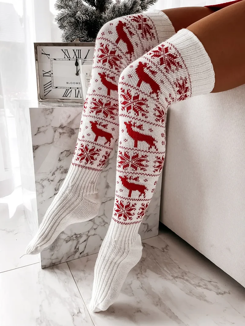 Weihnacht Stulpen Beinwärmer Beinstulpen Beinlinge Häkeln Strümpfe Overknees