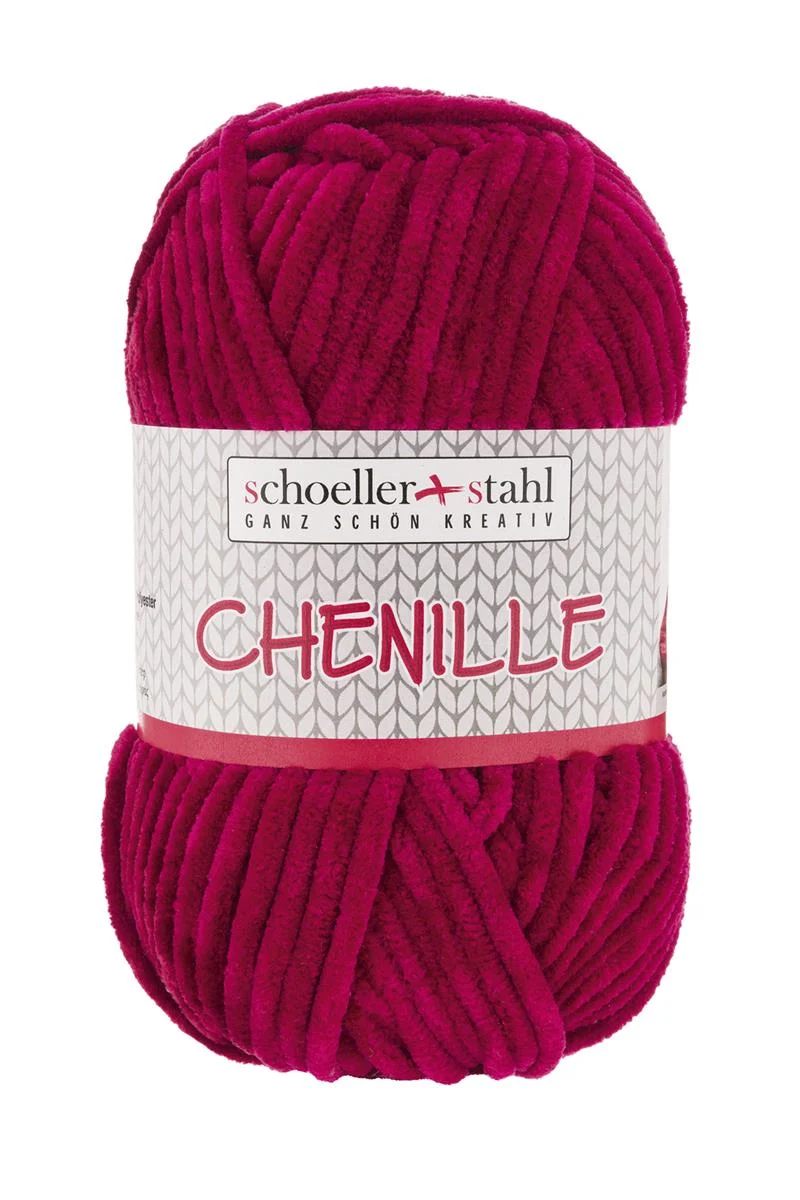 CHENILLE Wolle | 100g | Farbe 07 - Weinrot