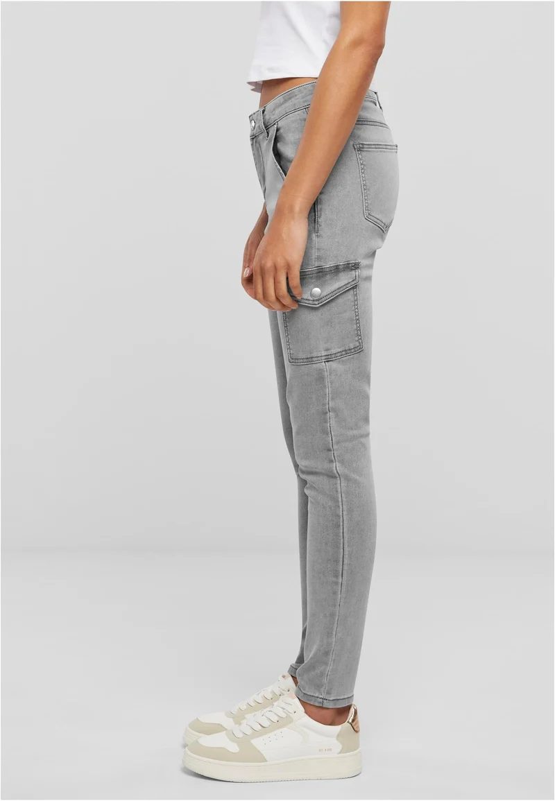 Cloud5ive Ladies High Waist Cargo Jeans