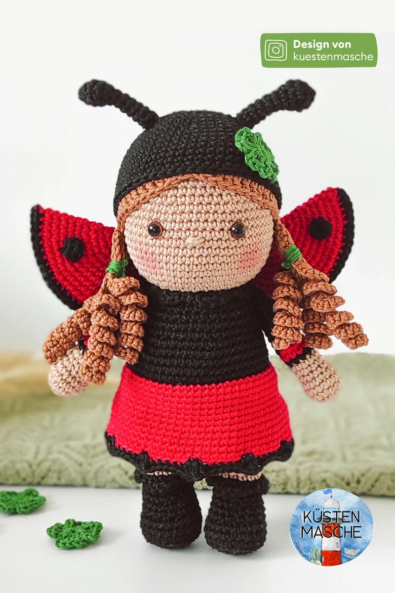 Anleitung Amigurumi Marienkäfermädchen Marieke