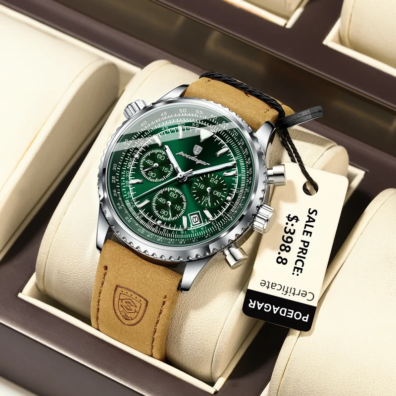 Herren Armbanduhr Digital Uhr Silber Edelstahl LED Quarzuhr Luxus Chronograph