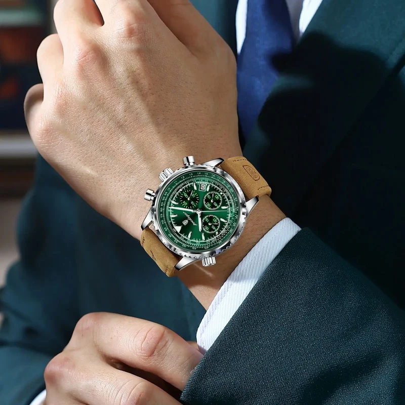Herren Armbanduhr Digital Uhr Silber Edelstahl LED Quarzuhr Luxus Chronograph