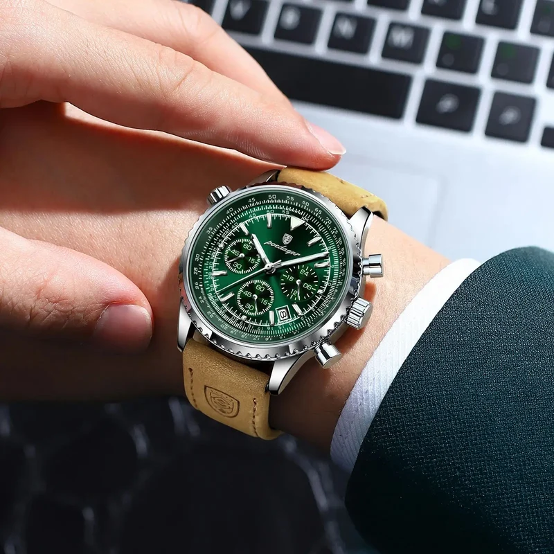 Herren Armbanduhr Digital Uhr Silber Edelstahl LED Quarzuhr Luxus Chronograph