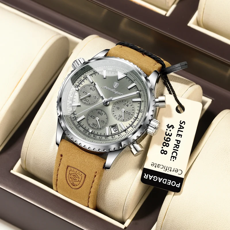 Herren Armbanduhr Digital Uhr Silber Edelstahl LED Quarzuhr Luxus Chronograph