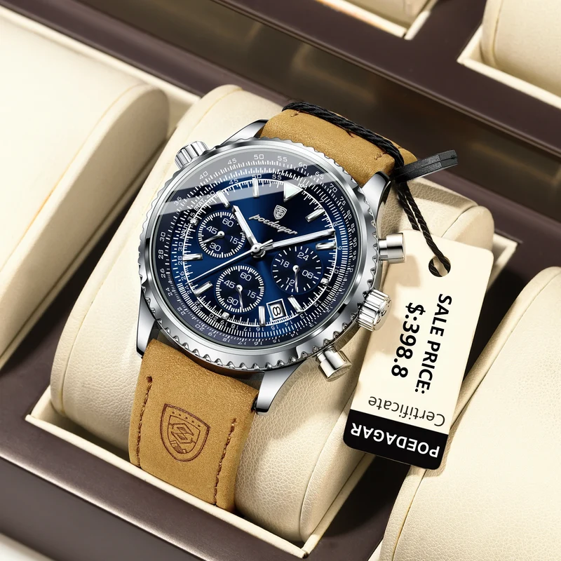 Herren Armbanduhr Digital Uhr Silber Edelstahl LED Quarzuhr Luxus Chronograph